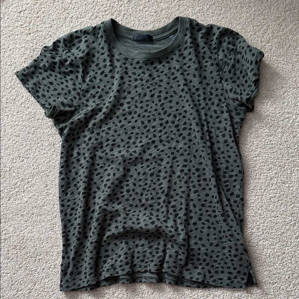 ATM Anthony Thomas Melillo Green and Black Patterned Tee